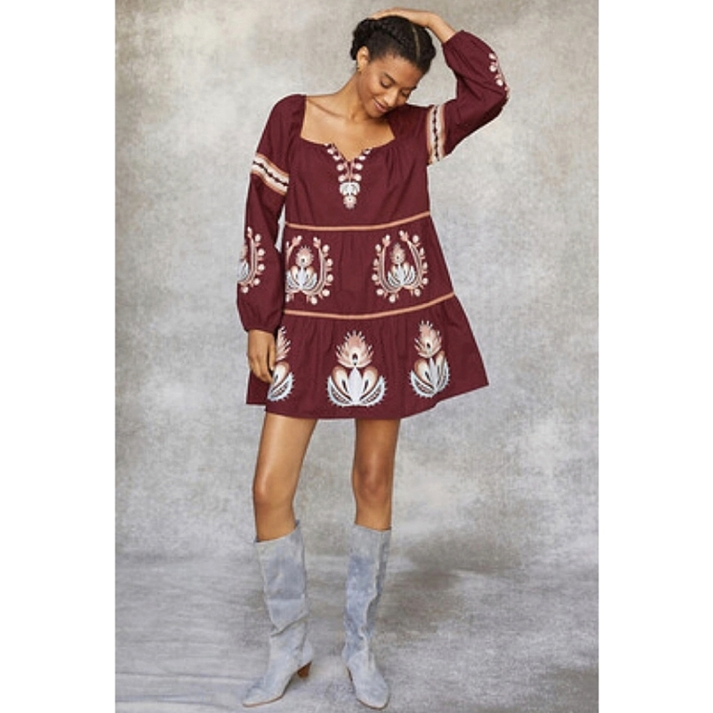 Let Me Be Embroidered Peasant Tunic Dress - Anthropologie